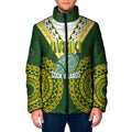 Custom Avaiki Cook Islands Rugby Padded Jacket Kuki Airani Tatau Green - Aussie Hoodie