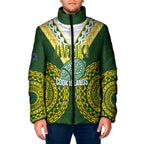 Custom Avaiki Cook Islands Rugby Padded Jacket Kuki Airani Tatau Green - Aussie Hoodie