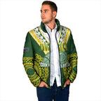 Custom Avaiki Cook Islands Rugby Padded Jacket Kuki Airani Tatau Green - Aussie Hoodie
