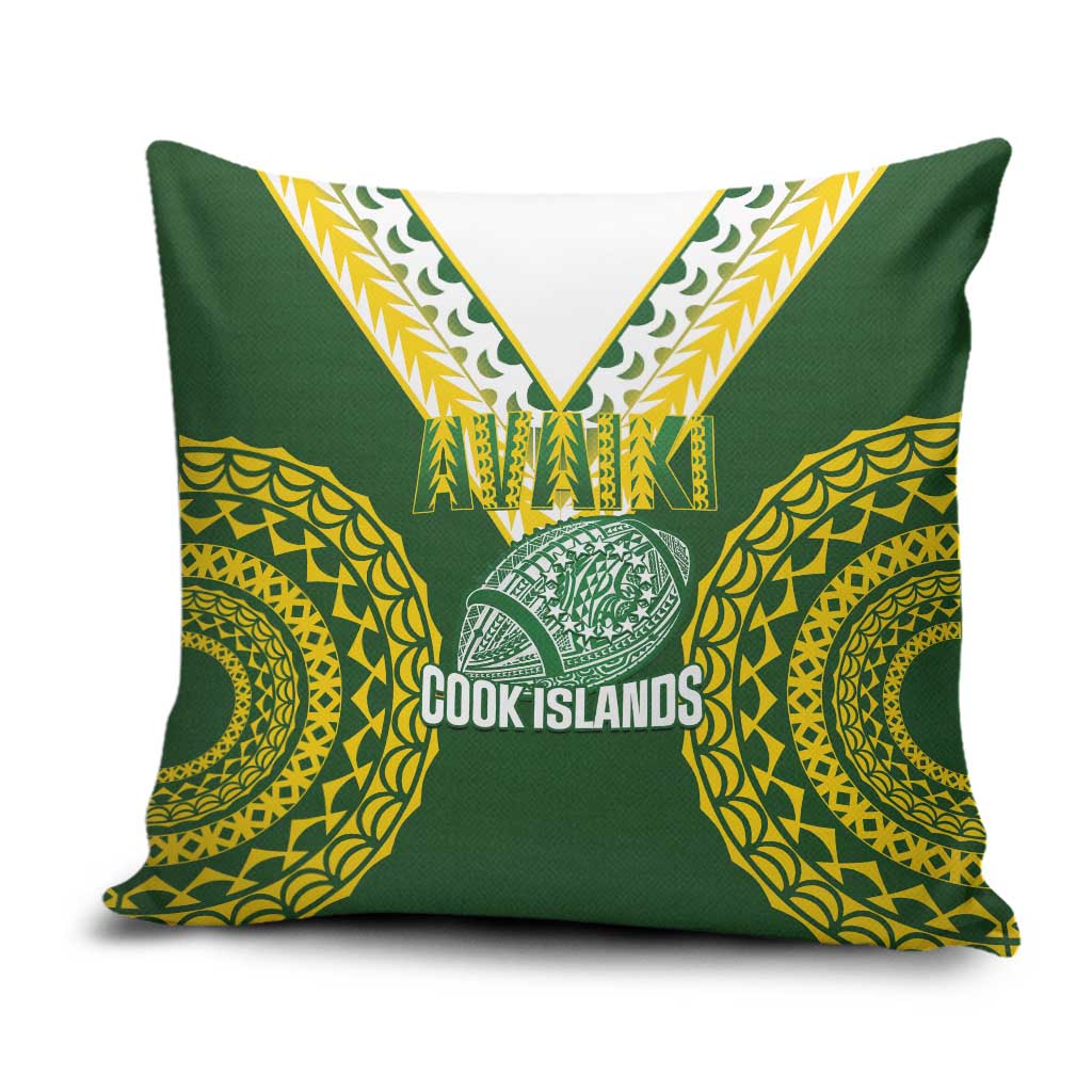Avaiki Cook Islands Rugby Pillow Cover Kuki Airani Tatau Green - Aussie Hoodie