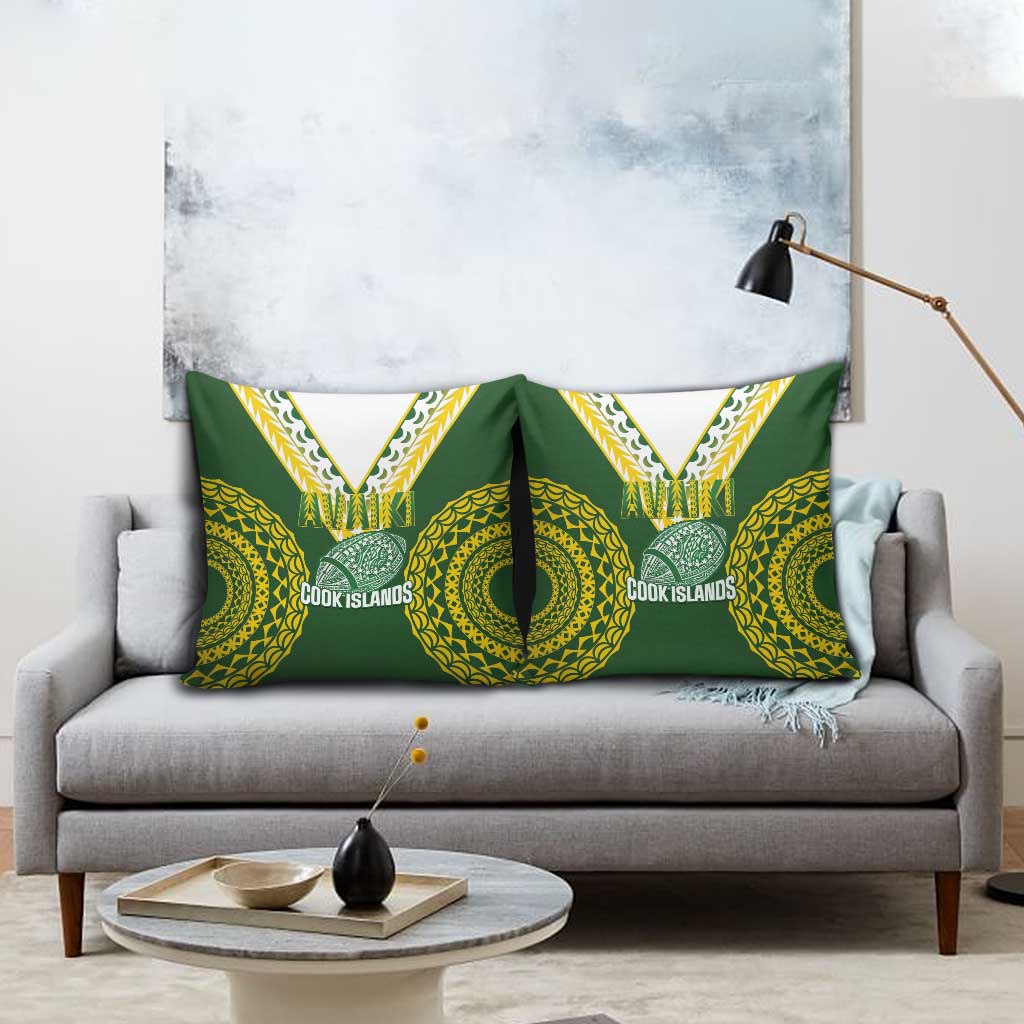 Avaiki Cook Islands Rugby Pillow Cover Kuki Airani Tatau Green - Aussie Hoodie