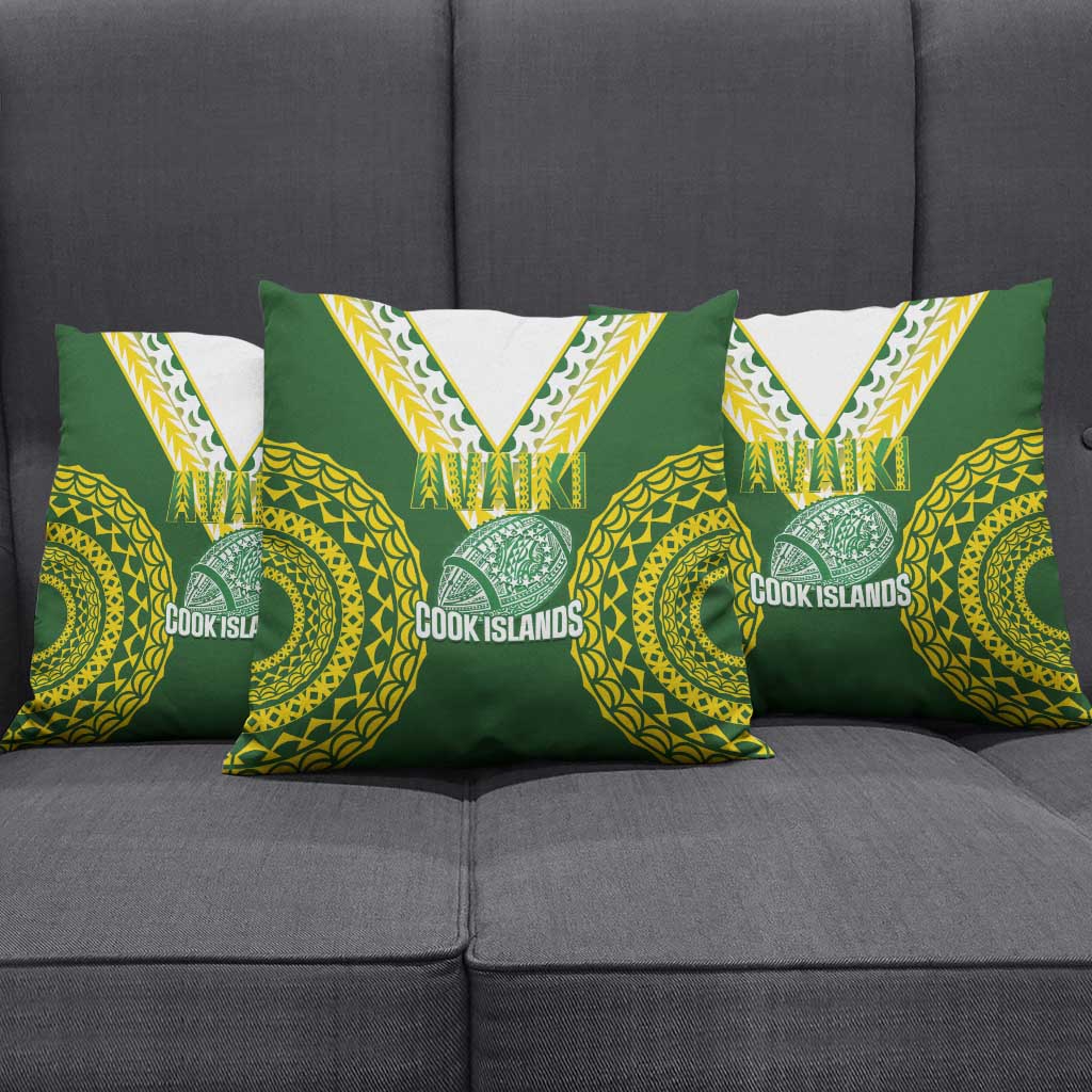 Avaiki Cook Islands Rugby Pillow Cover Kuki Airani Tatau Green - Aussie Hoodie
