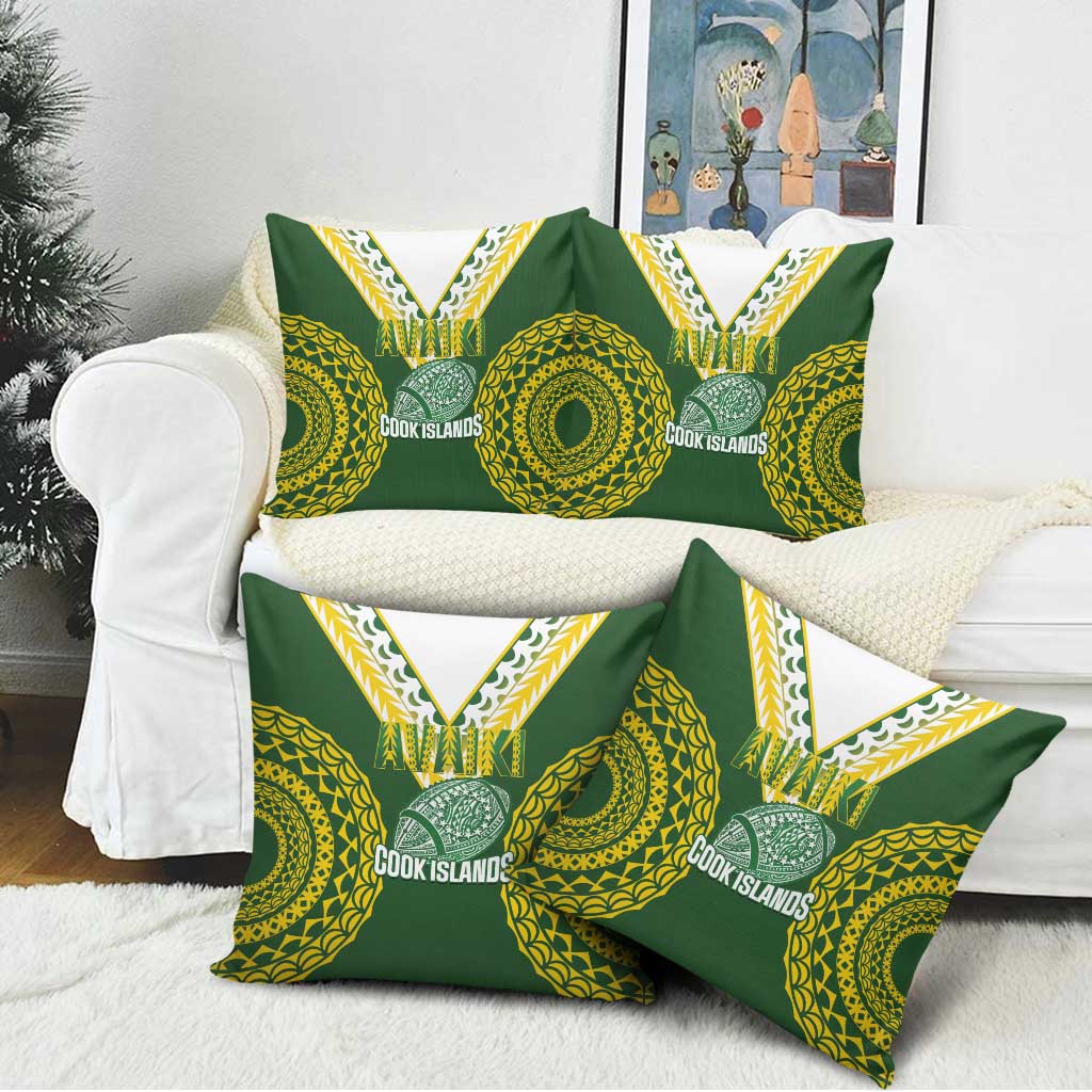 Avaiki Cook Islands Rugby Pillow Cover Kuki Airani Tatau Green - Aussie Hoodie