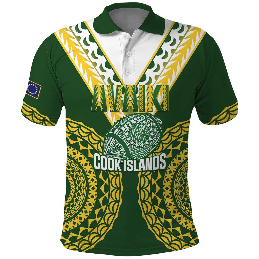 Custom Avaiki Cook Islands Rugby Polo Shirt Kuki Airani Tatau Green - Aussie Hoodie