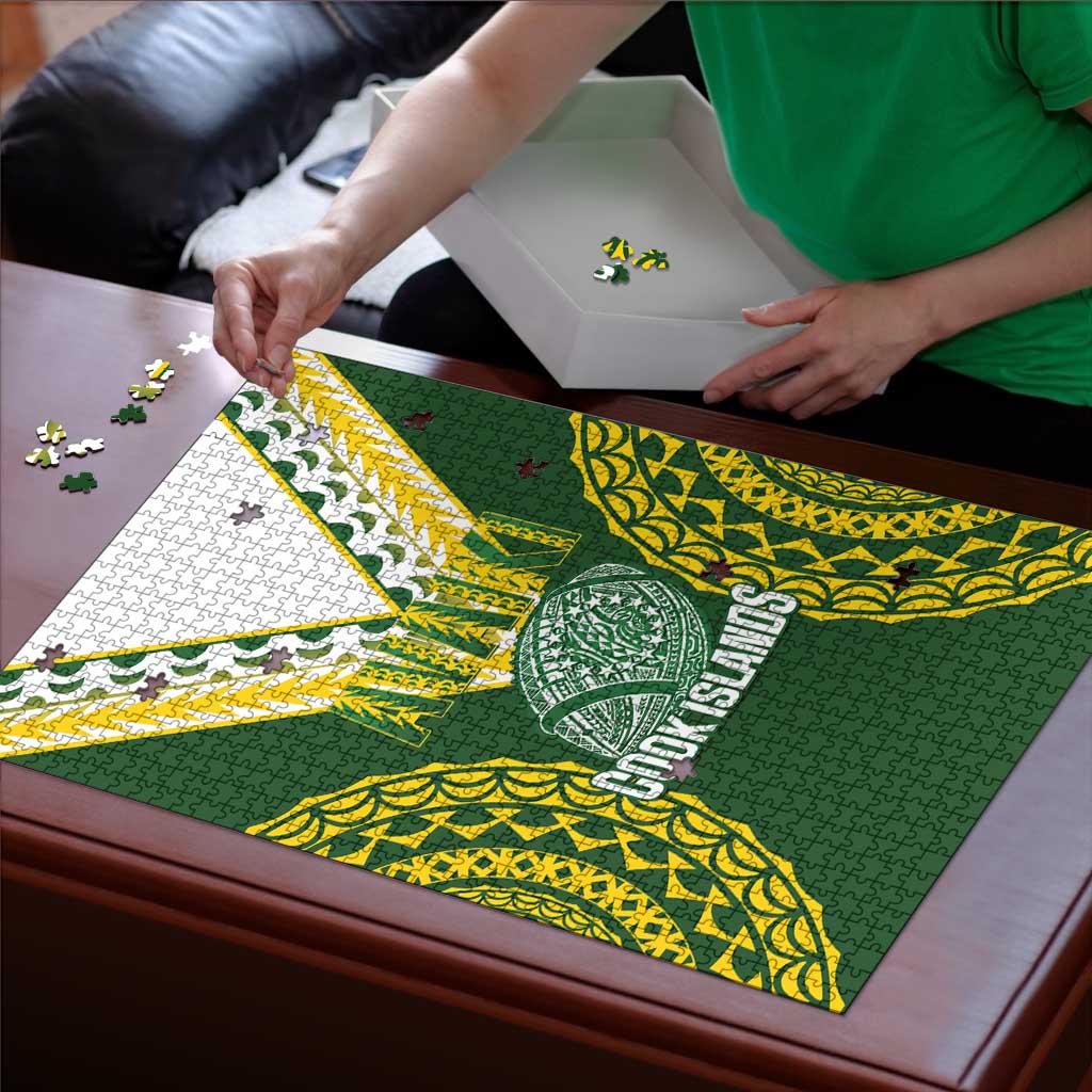 Avaiki Cook Islands Rugby Puzzle Kuki Airani Tatau Green - Aussie Hoodie