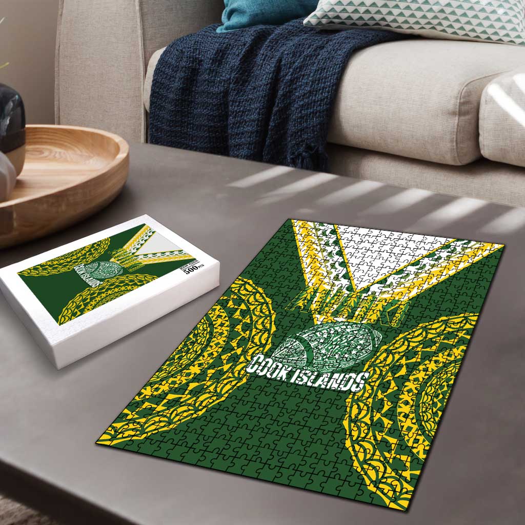 Avaiki Cook Islands Rugby Puzzle Kuki Airani Tatau Green - Aussie Hoodie