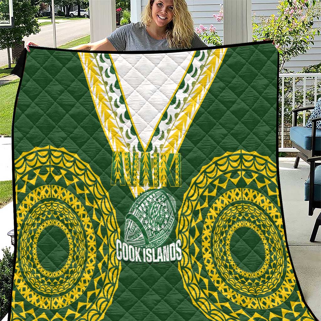 Avaiki Cook Islands Rugby Quilt Kuki Airani Tatau Green - Aussie Hoodie