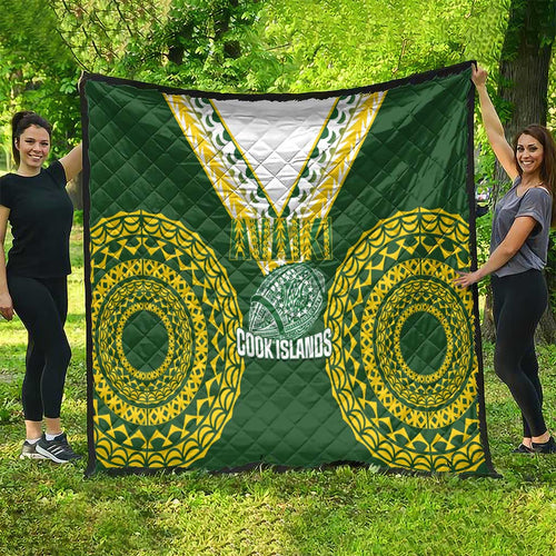 Avaiki Cook Islands Rugby Quilt Kuki Airani Tatau Green - Aussie Hoodie