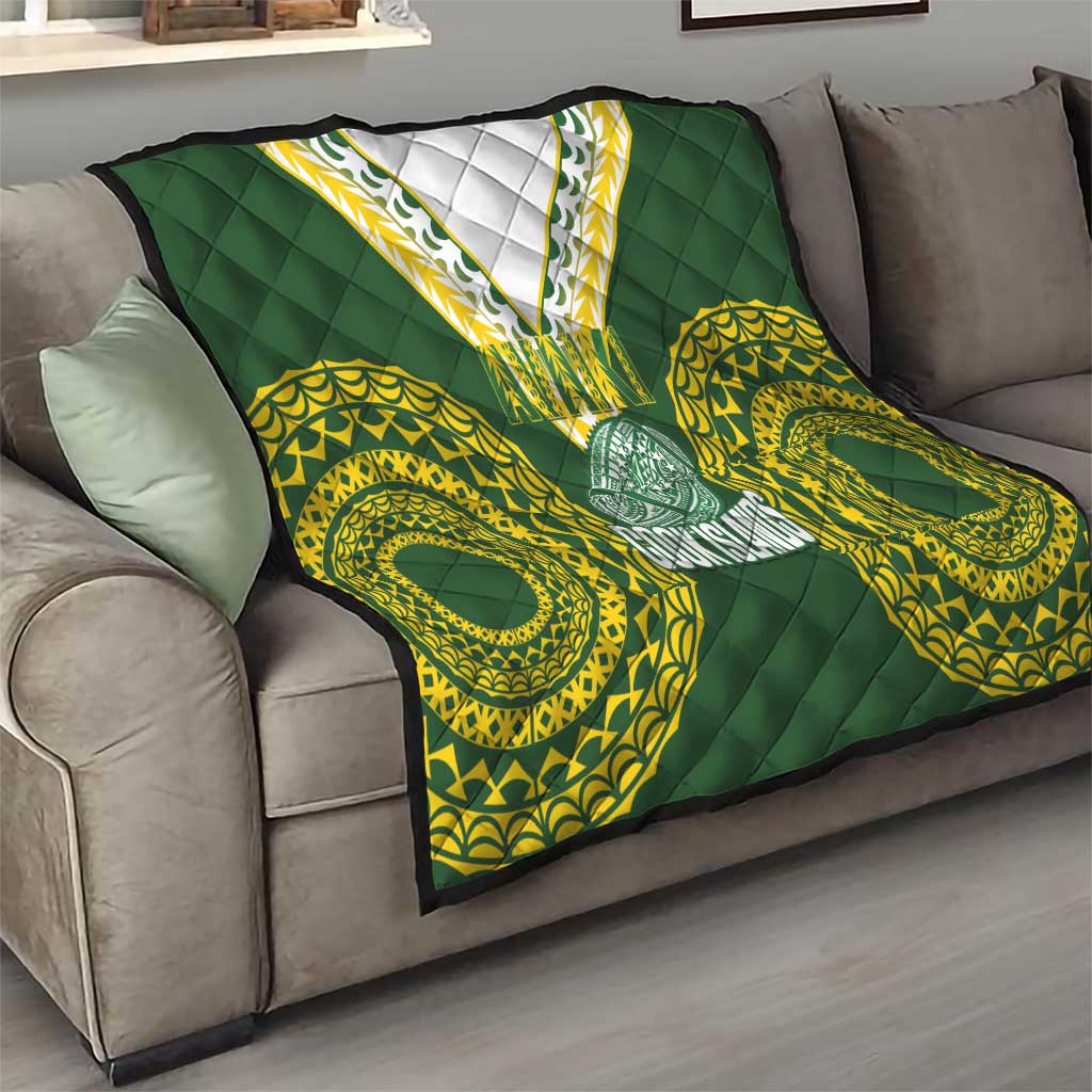Avaiki Cook Islands Rugby Quilt Kuki Airani Tatau Green - Aussie Hoodie