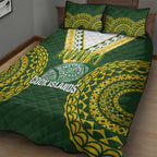 Avaiki Cook Islands Rugby Quilt Bed Set Kuki Airani Tatau Green - Aussie Hoodie