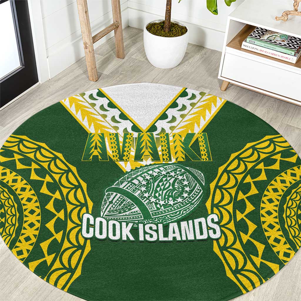 Avaiki Cook Islands Rugby Round Carpet Kuki Airani Tatau Green - Aussie Hoodie