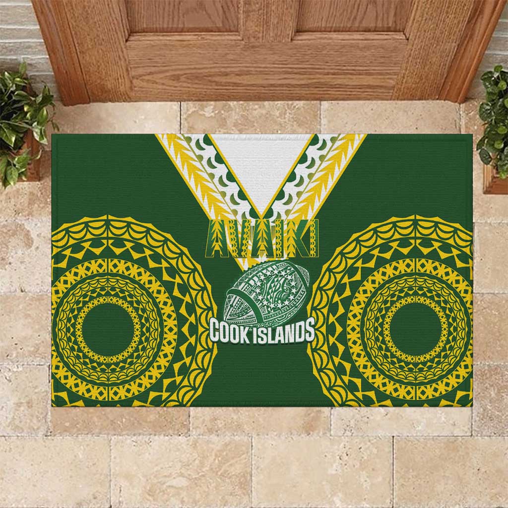 Avaiki Cook Islands Rugby Rubber Doormat Kuki Airani Tatau Green - Aussie Hoodie