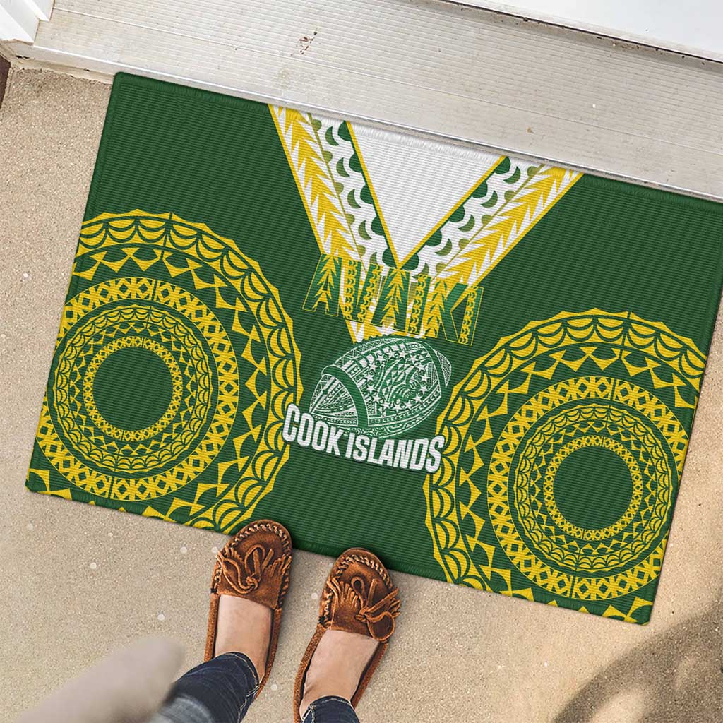 Avaiki Cook Islands Rugby Rubber Doormat Kuki Airani Tatau Green - Aussie Hoodie