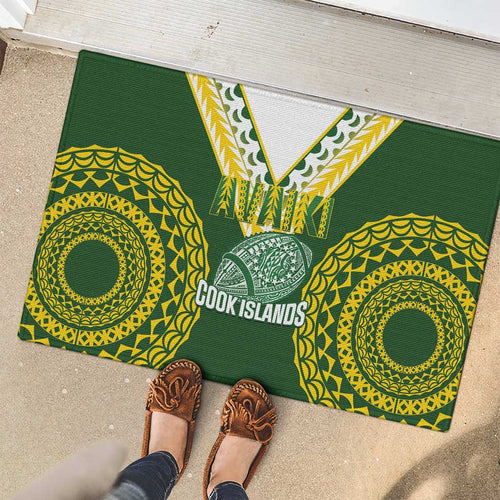 Avaiki Cook Islands Rugby Rubber Doormat Kuki Airani Tatau Green - Aussie Hoodie