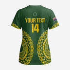Custom Avaiki Cook Islands Rugby Scrub Top Kuki Airani Tatau Green - Aussie Hoodie
