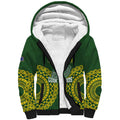 Custom Avaiki Cook Islands Rugby Sherpa Hoodie Kuki Airani Tatau Green - Aussie Hoodie