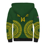Custom Avaiki Cook Islands Rugby Sherpa Hoodie Kuki Airani Tatau Green - Aussie Hoodie