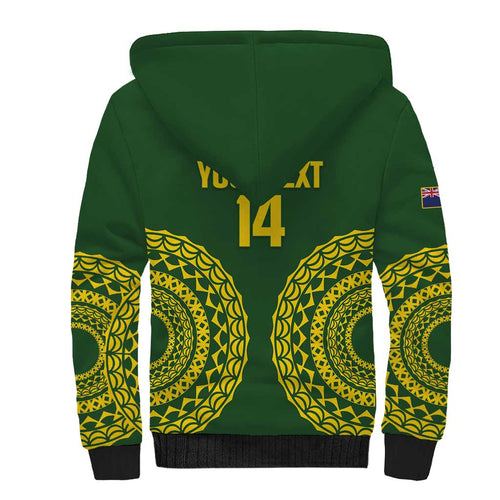 Custom Avaiki Cook Islands Rugby Sherpa Hoodie Kuki Airani Tatau Green - Aussie Hoodie