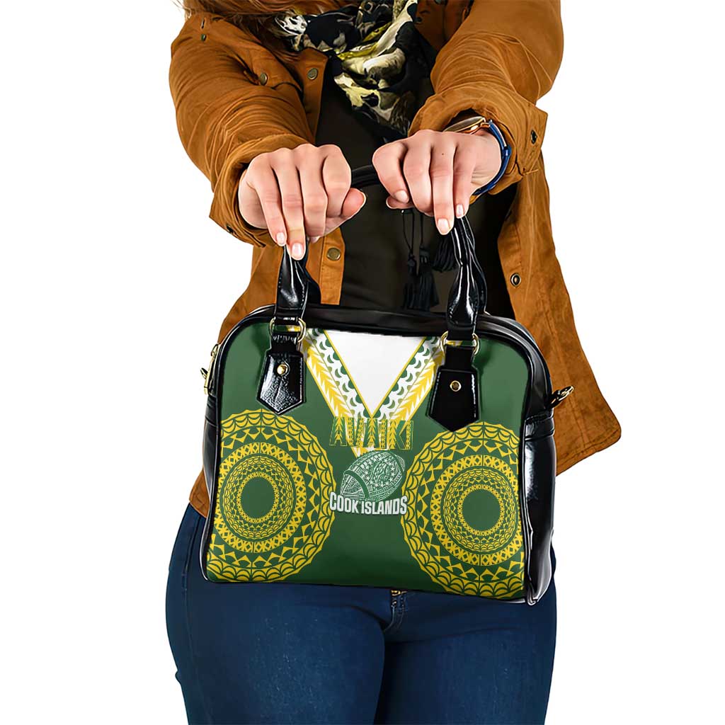 Avaiki Cook Islands Rugby Shoulder Handbag Kuki Airani Tatau Green - Aussie Hoodie