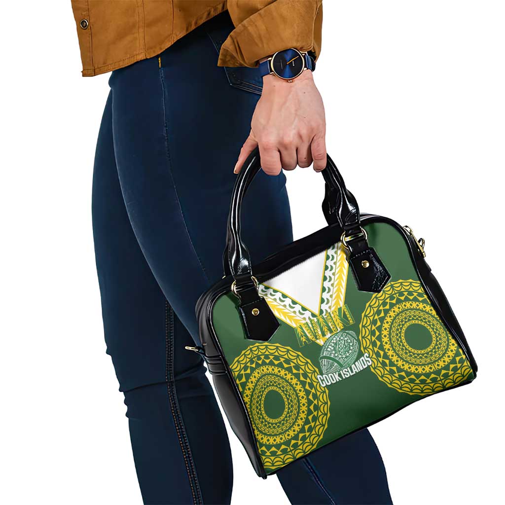 Avaiki Cook Islands Rugby Shoulder Handbag Kuki Airani Tatau Green - Aussie Hoodie