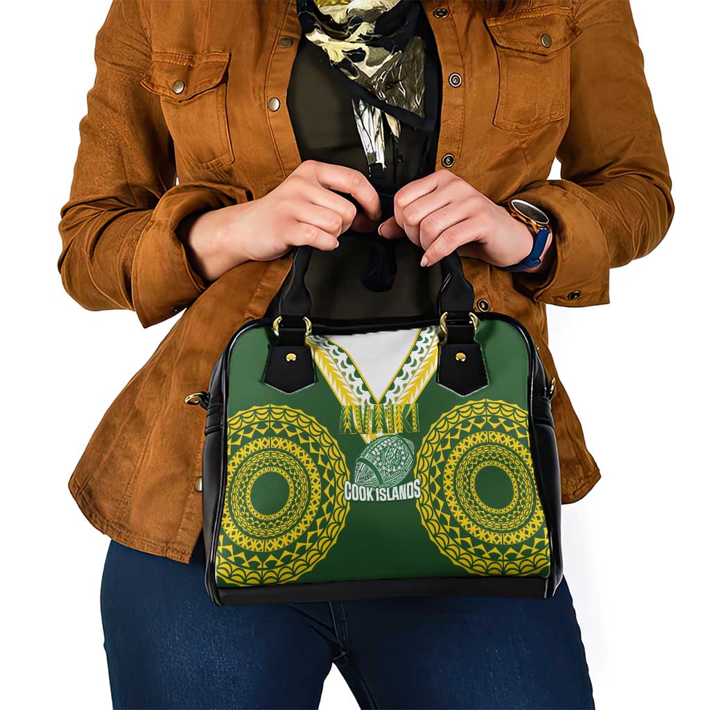 Avaiki Cook Islands Rugby Shoulder Handbag Kuki Airani Tatau Green - Aussie Hoodie