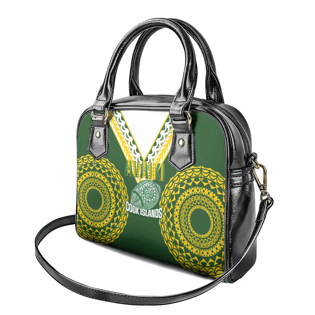Avaiki Cook Islands Rugby Shoulder Handbag Kuki Airani Tatau Green - Aussie Hoodie