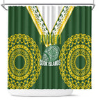 Avaiki Cook Islands Rugby Shower Curtain Kuki Airani Tatau Green - Aussie Hoodie