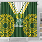 Avaiki Cook Islands Rugby Shower Curtain Kuki Airani Tatau Green - Aussie Hoodie