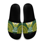 Avaiki Cook Islands Rugby Slide Sandals Kuki Airani Tatau Green - Aussie Hoodie