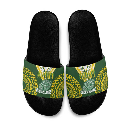 Avaiki Cook Islands Rugby Slide Sandals Kuki Airani Tatau Green - Aussie Hoodie