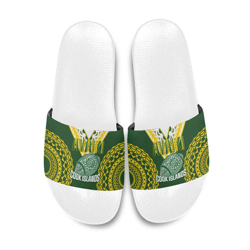 Avaiki Cook Islands Rugby Slide Sandals Kuki Airani Tatau Green - Aussie Hoodie