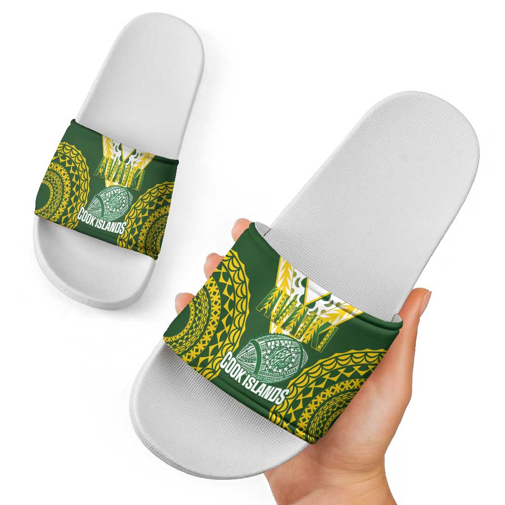 Avaiki Cook Islands Rugby Slide Sandals Kuki Airani Tatau Green - Aussie Hoodie