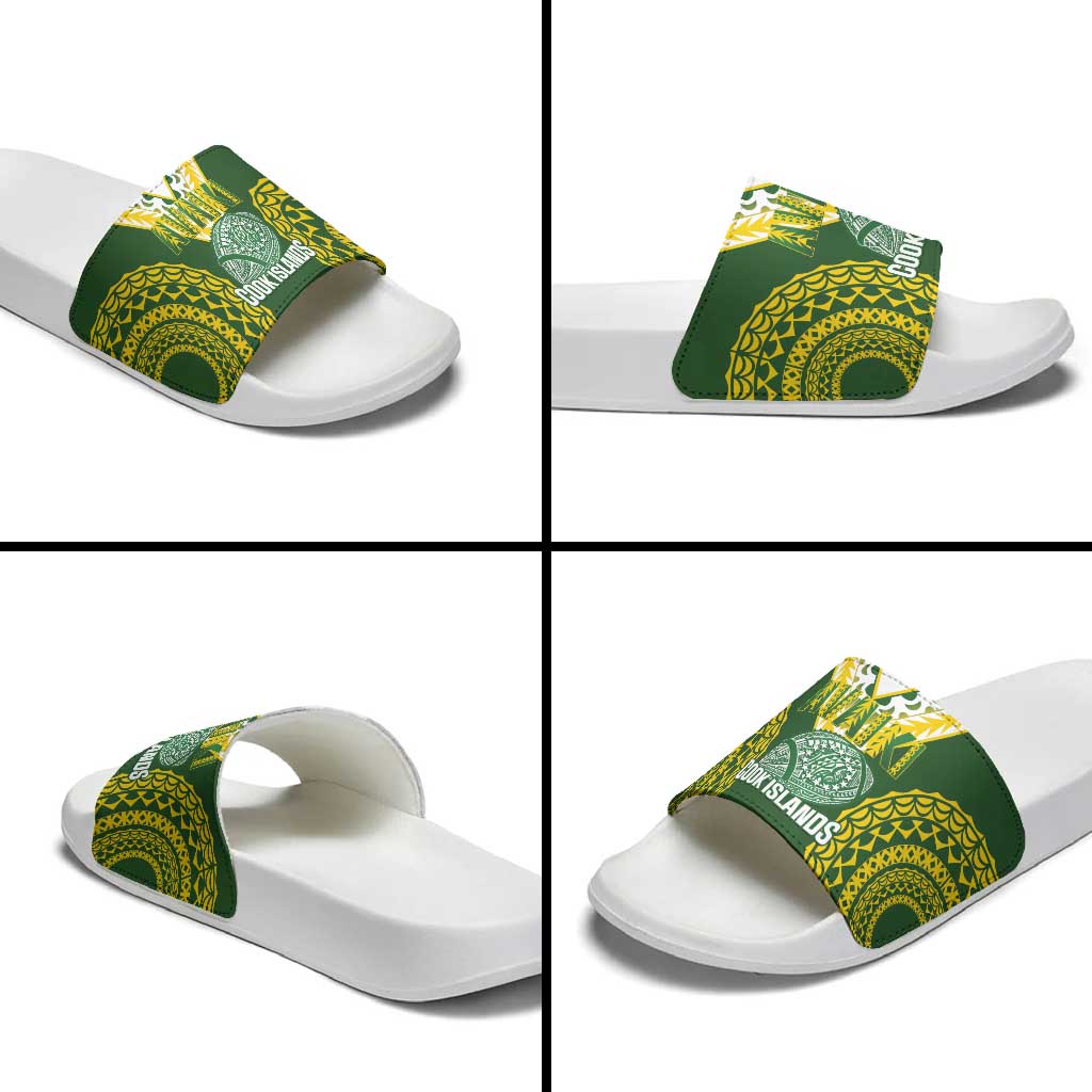 Avaiki Cook Islands Rugby Slide Sandals Kuki Airani Tatau Green - Aussie Hoodie
