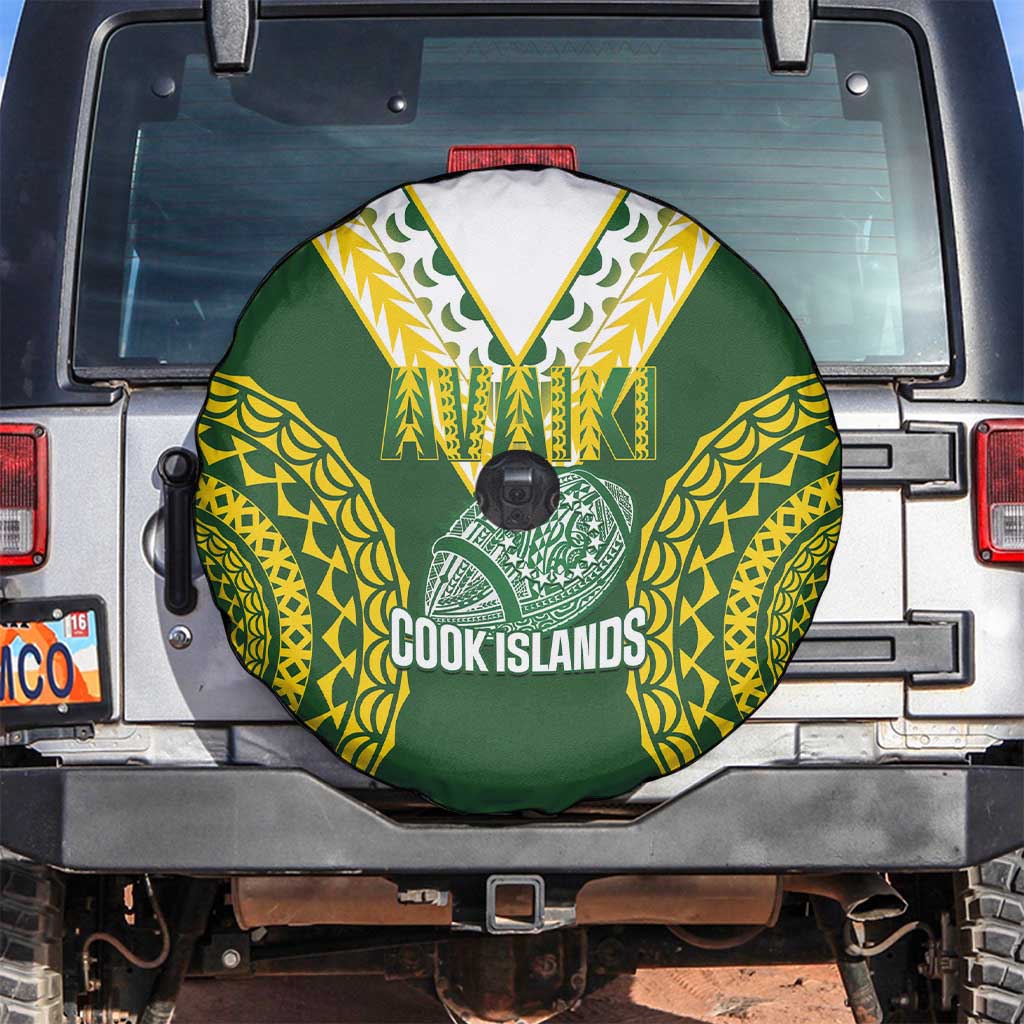 Avaiki Cook Islands Rugby Spare Tire Cover Kuki Airani Tatau Green - Aussie Hoodie