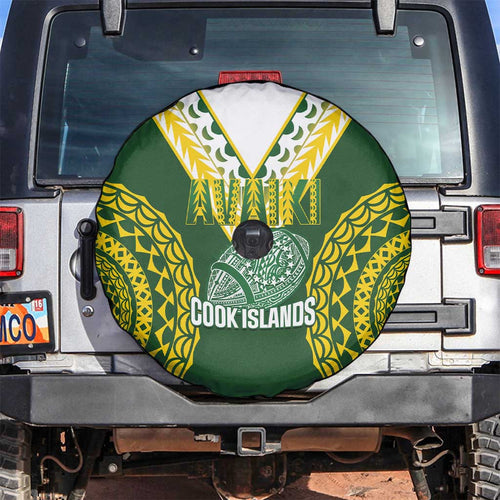 Avaiki Cook Islands Rugby Spare Tire Cover Kuki Airani Tatau Green - Aussie Hoodie