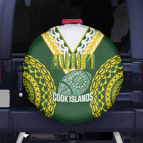 Avaiki Cook Islands Rugby Spare Tire Cover Kuki Airani Tatau Green - Aussie Hoodie