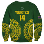 Custom Avaiki Cook Islands Rugby Sweatshirt Kuki Airani Tatau Green - Aussie Hoodie