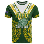 Custom Avaiki Cook Islands Rugby T Shirt Kuki Airani Tatau Green - Aussie Hoodie