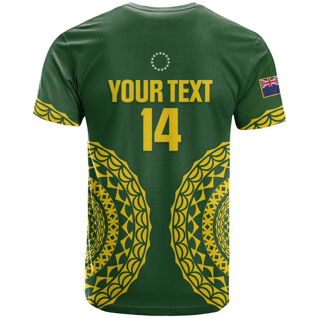 Custom Avaiki Cook Islands Rugby T Shirt Kuki Airani Tatau Green - Aussie Hoodie