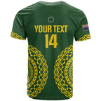 Custom Avaiki Cook Islands Rugby T Shirt Kuki Airani Tatau Green - Aussie Hoodie