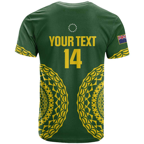 Custom Avaiki Cook Islands Rugby T Shirt Kuki Airani Tatau Green - Aussie Hoodie