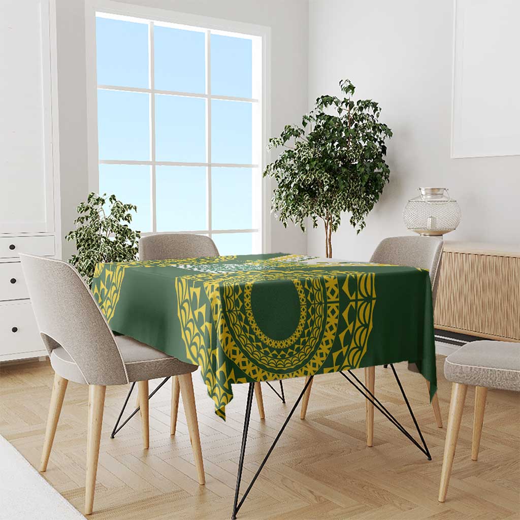 Avaiki Cook Islands Rugby Tablecloth Kuki Airani Tatau Green - Aussie Hoodie