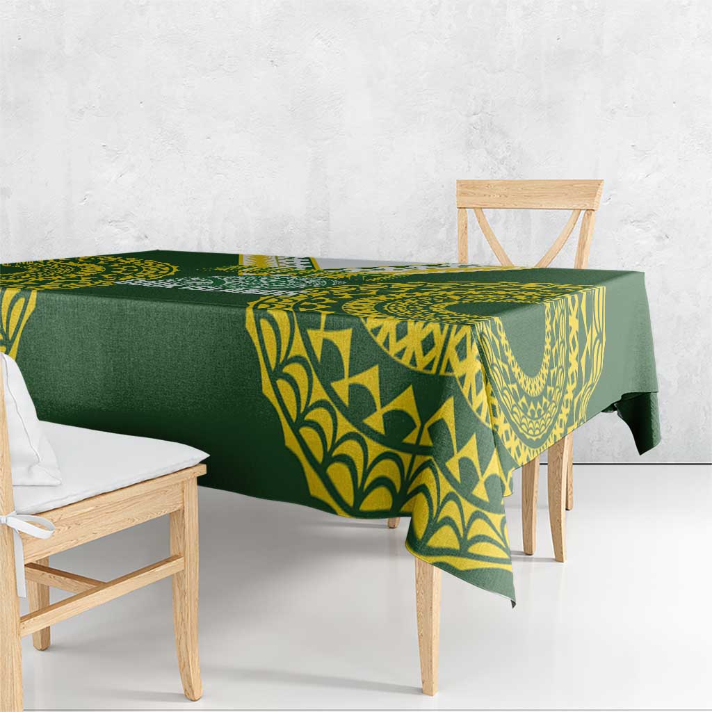 Avaiki Cook Islands Rugby Tablecloth Kuki Airani Tatau Green - Aussie Hoodie