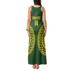 Custom Avaiki Cook Islands Rugby Tank Maxi Dress Kuki Airani Tatau Green - Aussie Hoodie