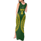 Custom Avaiki Cook Islands Rugby Tank Maxi Dress Kuki Airani Tatau Green - Aussie Hoodie