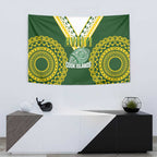 Avaiki Cook Islands Rugby Tapestry Kuki Airani Tatau Green - Aussie Hoodie