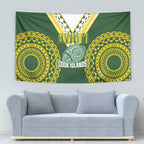 Avaiki Cook Islands Rugby Tapestry Kuki Airani Tatau Green - Aussie Hoodie
