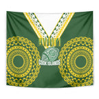 Avaiki Cook Islands Rugby Tapestry Kuki Airani Tatau Green - Aussie Hoodie