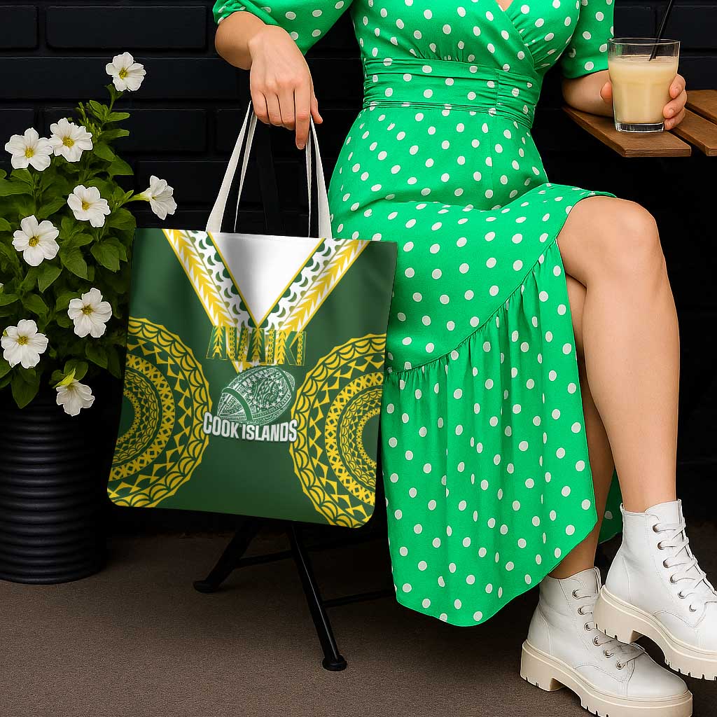 Avaiki Cook Islands Rugby Tote Bag Kuki Airani Tatau Green - Aussie Hoodie