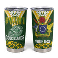 Custom Avaiki Cook Islands Rugby Tumbler Cup Kuki Airani Tatau Green - Aussie Hoodie